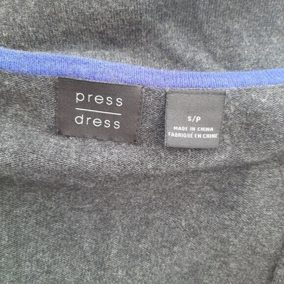 PRESS DRESS Fine Knit Soft & Comfy Sweater Tunic / Mini Dress Gray Sz S - Picture 10 of 12